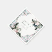 Blumensträuße | Tropische Hochzeit in Marokko Serviette (Ecke)