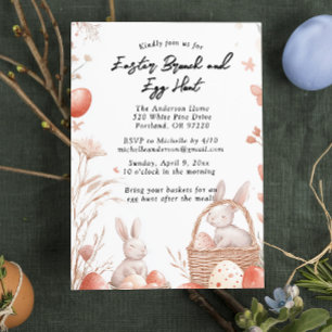 Blumensträuße und Osterbrunch und Eierjagd Einladung