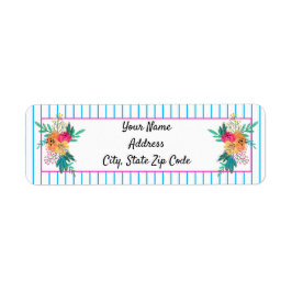 Blumensträuße und Streifen: Rücksendeadresse