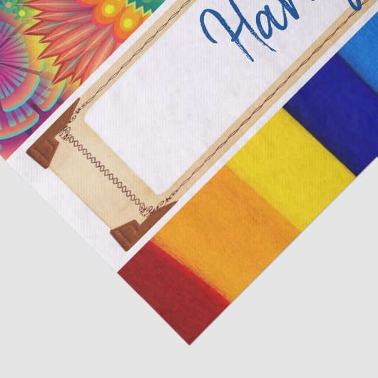 Blumenstreifen aus Gewebepapier Seidenpapier (Ausschnitt)