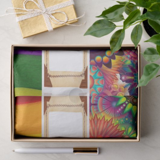 Blumenstreifen aus Gewebepapier Seidenpapier (Geschenk)