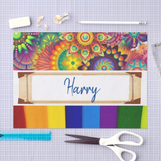 Blumenstreifen aus Gewebepapier Seidenpapier (Handwerk)