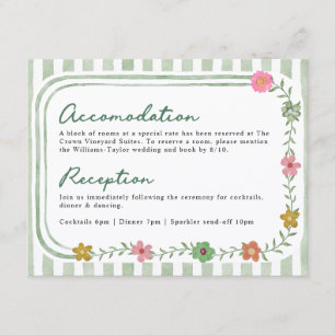 Blumenstreifen-Details Hochzeitskarte