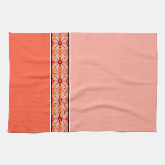 Blumenstreifen Geschirrtuch (Horizontal)
