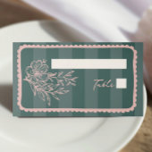 Blumenstreifen, handgezeichnete Rahmen, grüne Hoch Platzkarte