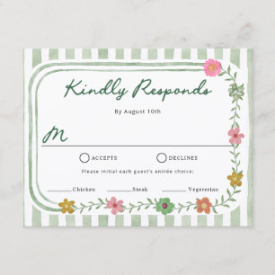 Blumenstreifen-RSVP-Karten