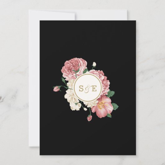 Blumenstreifen zum Hochzeitsempfang Einladung (Rückseite)