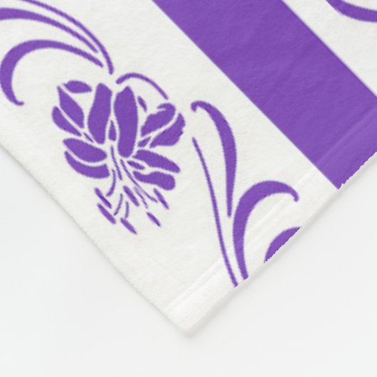 Blumenstreifenmuster Fleecedecke (Ecke)