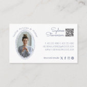 Blumenstrick Handgemachte Crochet Artisan Foto Visitenkarte (Rückseite)