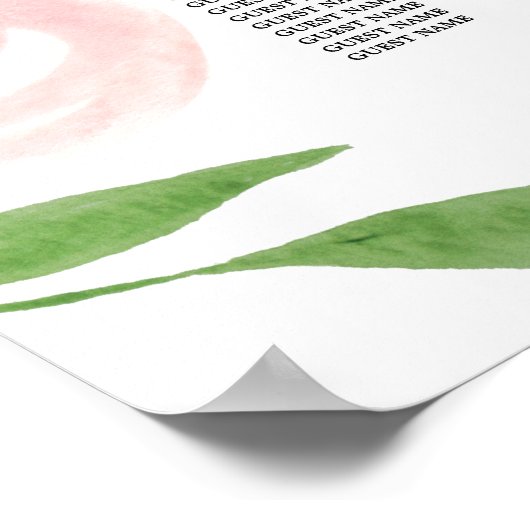 Blumenstrübe-Seekarte Rosa Poster (Ecke)