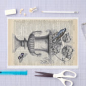 Blumensturm mit Vogel & Butterfly auf der Wörterbu Seidenpapier (Handwerk)