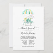 Blumensukkulatur Brautparty per Post Einladung (Vorderseite)