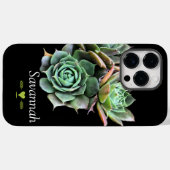 Blumensukkulent auf schwarz Case-Mate iPhone hülle (Rückseite (Horizontal))