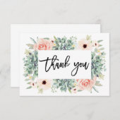 Blumensukkulente Dankeschön Karte, Grün Mitteilungskarte (Vorne/Hinten)