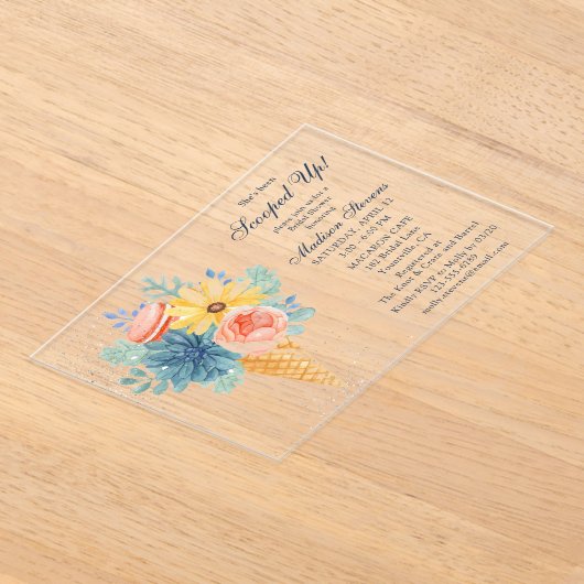 Blumensukkulentes Macaron-Brautparty Acryleinladungen (Ablage )