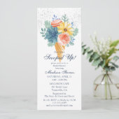 Blumensukkulentes Macaron-Brautparty Einladung (Stehend Vorderseite)