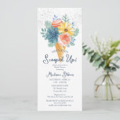 Blumensukkulentes Macaron-Brautparty Einladung (Stehend Vorderseite)