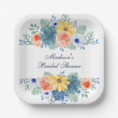 Blumensukkulentes Macaron-Brautparty Pappteller (Vorderseite)