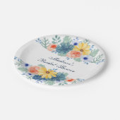 Blumensukkulentes Macaron-Brautparty Pappteller (Schrägansicht)