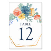 Blumensukkulter Macaron | Hochzeit Tischnummer (Rückseite)