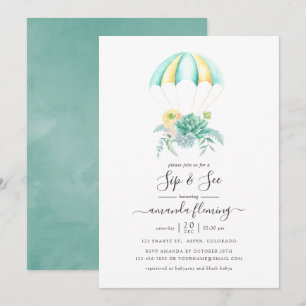 Blumensukkulturen Bouquet Parachute Sip & See Einladung