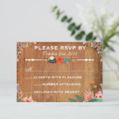 Blumensukkulturen Rustikale Hochzeit rsvp (Stehend Vorderseite)