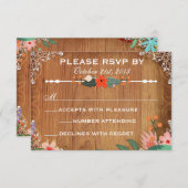 Blumensukkulturen Rustikale Hochzeit rsvp (Vorne/Hinten)