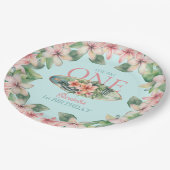 Blumensurfboard Der große 1. Geburtstag Pappteller (Schrägansicht)