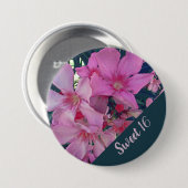 Blumensüß 16 Hellrosa Blütengeburt Button (Vorne & Hinten)