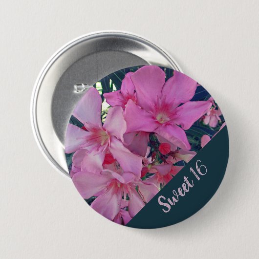 Blumensüß 16 Hellrosa Blütengeburt Button (Vorne & Hinten)