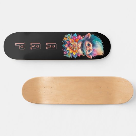 *~* Blumensüße Trommel AP89 Neon Rainbow Initials Skateboard (Horizontal)
