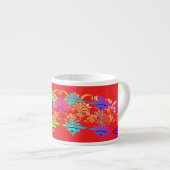 Blumensymbole rot espressotasse (Vorderseite Rechts)