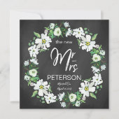 Blumentafel-Typografie-Posten-Hochzeits-Party Einladung (Vorderseite)