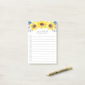 Blumentafelfelder Personalisiert Post-it Klebezettel (Auf Schreibtisch)