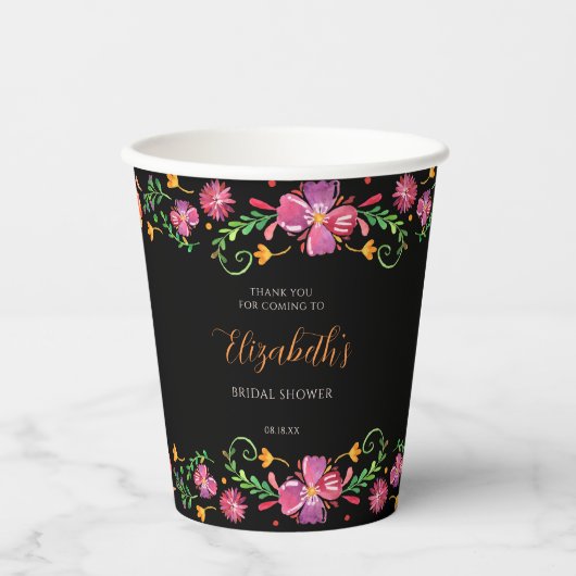 Blumentag des Toten Brautparty Pappbecher (Vorderseite)