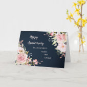 Blumentante und Onkel-Hochzeitstag Karte (Gelbe Blume)