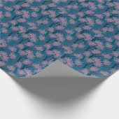Blumentapete: Asiatisch marineblau, rosa. Geschenkpapier (Ecke)