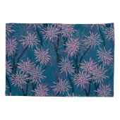 Blumentapete: Asiatisch marineblau, rosa. Kissenbezug (Rückseite)