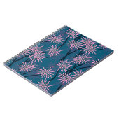 Blumentapete: Asiatisch marineblau, rosa. Notizblock (Linke Seite)