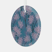 Blumentapete: Asiatisch marineblau, rosa. Ornament Aus Glas (Vorderseite links)