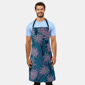 Blumentapete: Asiatisch marineblau, rosa. Schürze (Getragen)