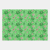 Blumentapete, blau, grün und orange geschenkpapier set (Vorderseite 2)