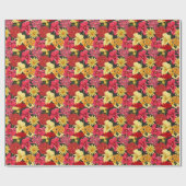 Blumentapete im Aquarellstil Geschenkpapier (Flach)