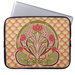 Blumentapete im Jugendstil, Vintag krank Laptopschutzhülle
