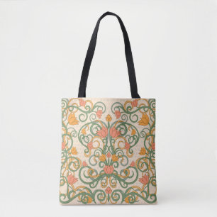 Blumentapete im Jugendstil, Vintag krank Tasche
