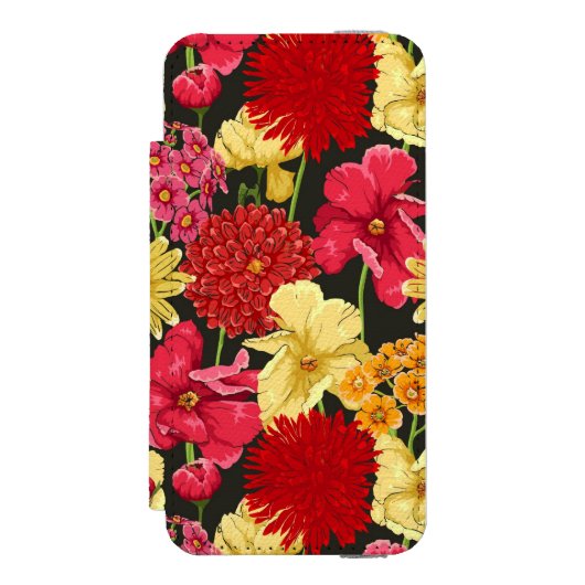 Blumentapete in der Aquarellart Incipio iPhone Geldbeutel-Hülle (Folio Vorderseite)