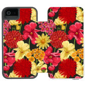 Blumentapete in der Aquarellart Incipio iPhone Geldbeutel-Hülle (Folio Geöffnet)
