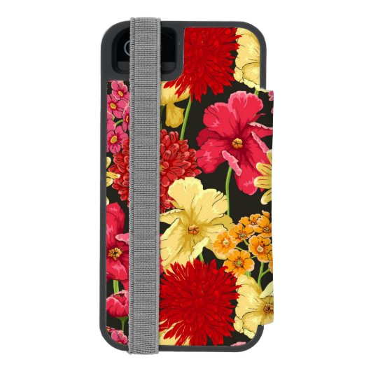 Blumentapete in der Aquarellart Incipio iPhone Geldbeutel-Hülle (Folio Rückseite)