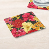Blumentapete in der Aquarellart Rechteckiger Pappuntersetzer (angewinkelt)