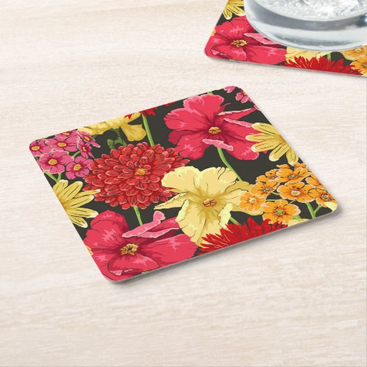 Blumentapete in der Aquarellart Rechteckiger Pappuntersetzer (angewinkelt)